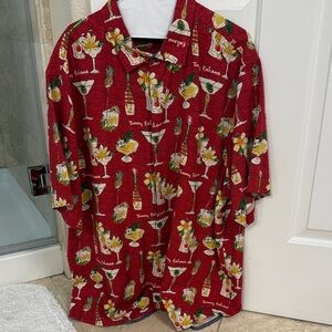 Tommy Bahama Red Cocktail Print Men's Shirt